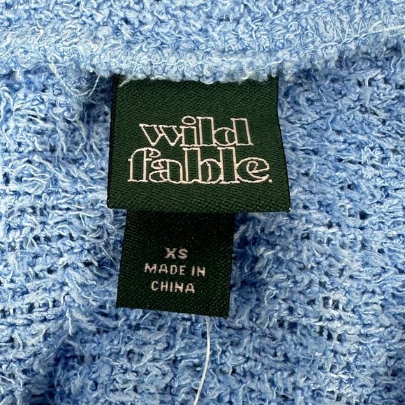 2 Piece Wild Fable Women's XS Blue Crop Sweater And Peach Ribbed T-Shirt New - Picture 4 of 16